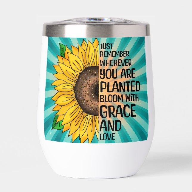Inspirational Quote and Hand Drawn Sunflower (Front)