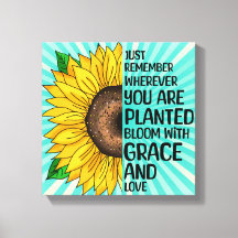Inspirational Quote and Hand Drawn Sunflower