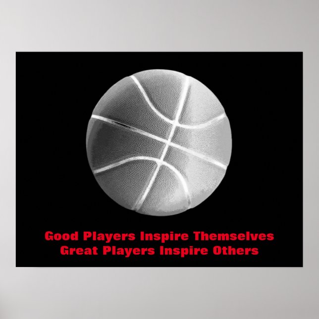 Inspirational Quote Basketball Inspire Team Poster (Front)