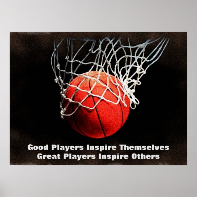 Inspirational Quote Basketball Inspire Team Poster (Front)