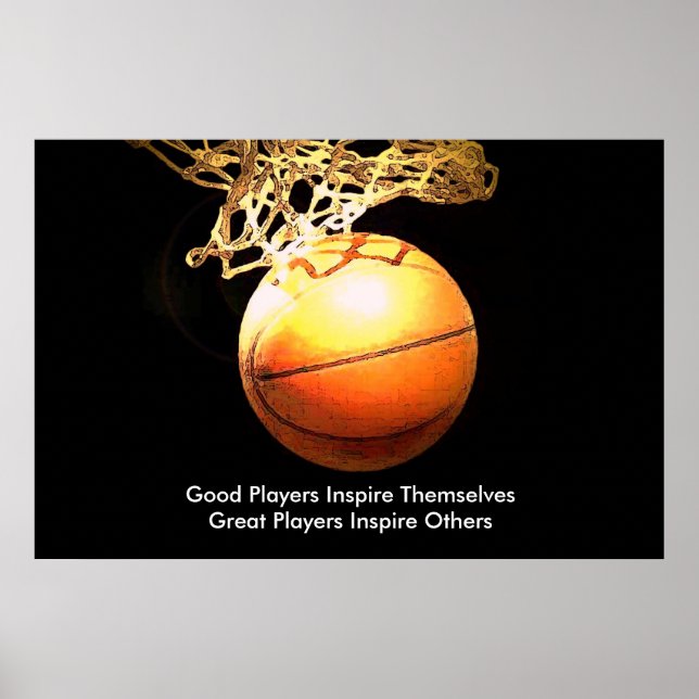Inspirational Quote Basketball Inspire Team Poster (Front)