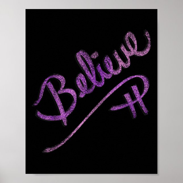 Inspirational Quote Believe Script Graphic Design  Poster (Front)