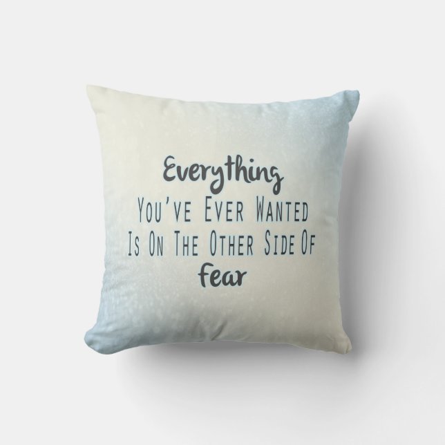Inspirational Quote, Blue Typography About Desire Cushion (Front)