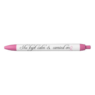 Inspirational Quote Breast Cancer Awareness Black Ink Pen