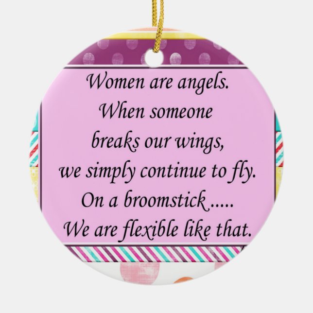 Inspirational Quote,Christmas Ornament Women Angel (Front)