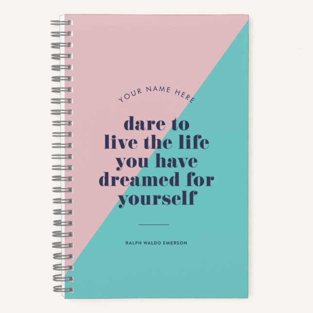 Inspirational Quote Colour Block Notebook (Front)