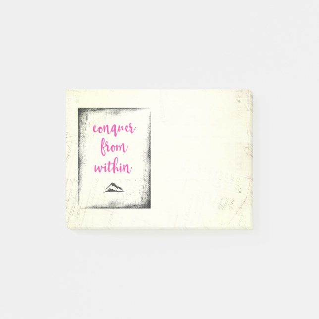 Inspirational Quote Conquer from Within Typography Post-it Notes (Front)