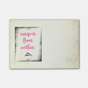 Inspirational Quote Conquer from Within Typography Post-it Notes
