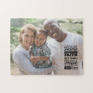 Inspirational Quote Custom Family Photo Jigsaw Puzzle