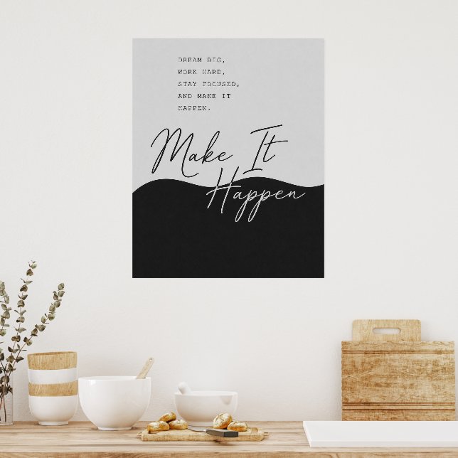 Inspirational Quote Design – Minimalist Wall Print (Kitchen)