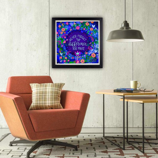 Inspirational Quote Difference Blue Classroom  Poster (Inspirational, Classroom, Poster, by Inspirivity )