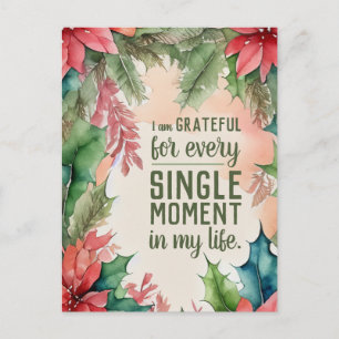 Inspirational Quote Family Christmas Gratitude Postcard
