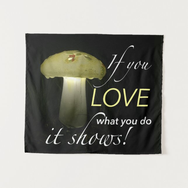 Inspirational Quote Glowing Solar Lawn Mushroom Tapestry (Front (Horizontal))