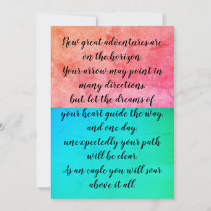 Inspirational quote graduation cards