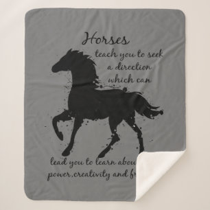 Inspirational Quote Horses Can Teach Us  Sherpa Blanket