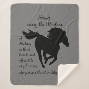 Inspirational Quote Horses Can Teach Us Sherpa Blanket