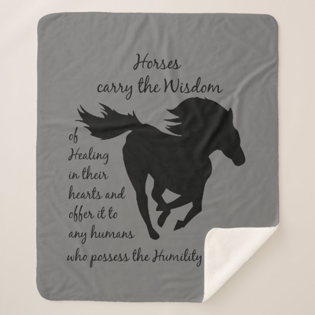Inspirational Quote Horses Can Teach Us Sherpa Blanket (Front)