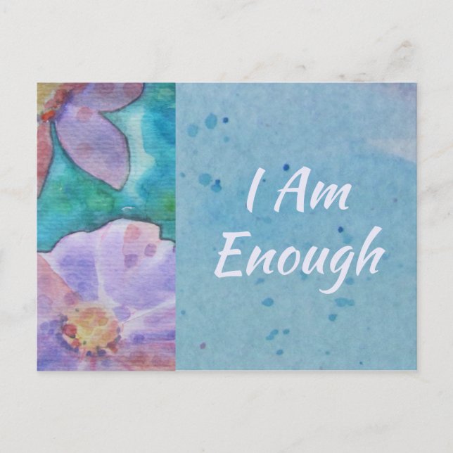 Inspirational Quote I AM ENOUGH Affirmation Card (Front)