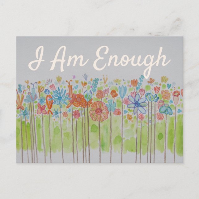Inspirational Quote I AM ENOUGH Affirmation Card (Front)