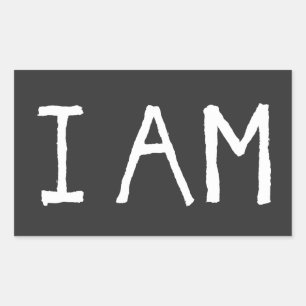 Inspirational Quote "I Am" Rectangular Sticker