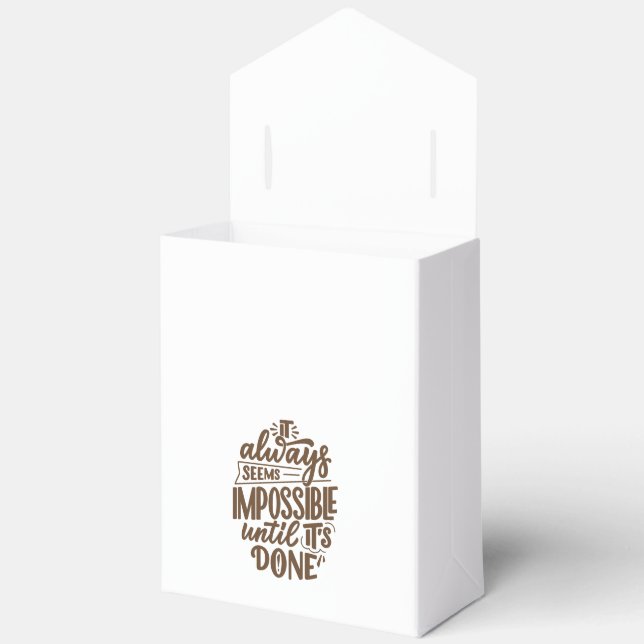 Inspirational Quote - Impossible Until It's Done Favour Box (Open)