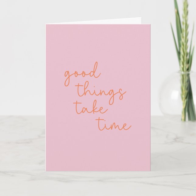 Inspirational Quote in Pink and Orange Card (Front)