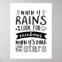 Inspirational Quote Look For Star and Rainbow