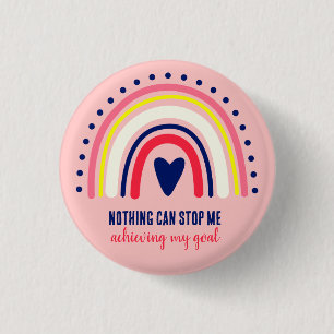 INSPIRATIONAL QUOTE MODERN VINTAGE BOHO RAINBOW   3 CM ROUND BADGE
