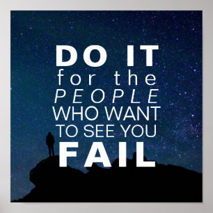 Inspirational Quote Motivational Goals Stars Sky Poster