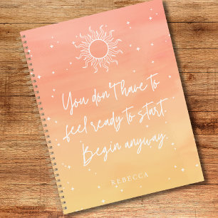 Inspirational Quote Mystic Sun Personalised Name  Planner