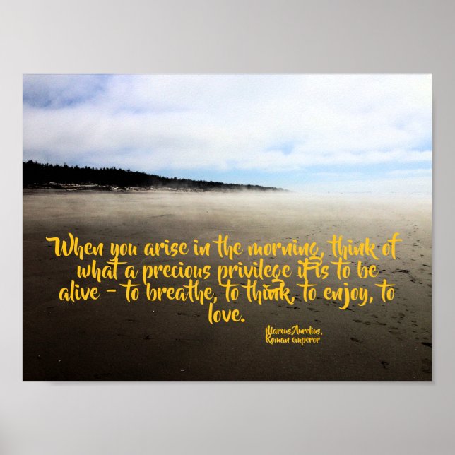 Inspirational Quote Ocean Beach Photo Poster (Front)