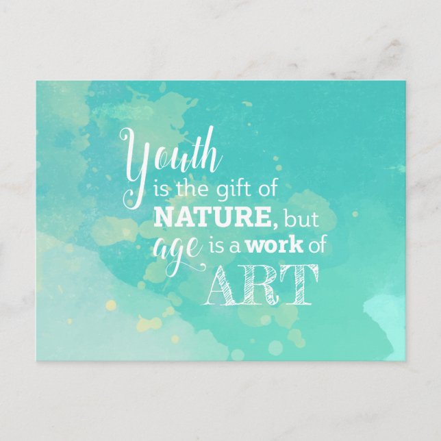 Inspirational Quote on Aging, Quotation Postcard (Front)
