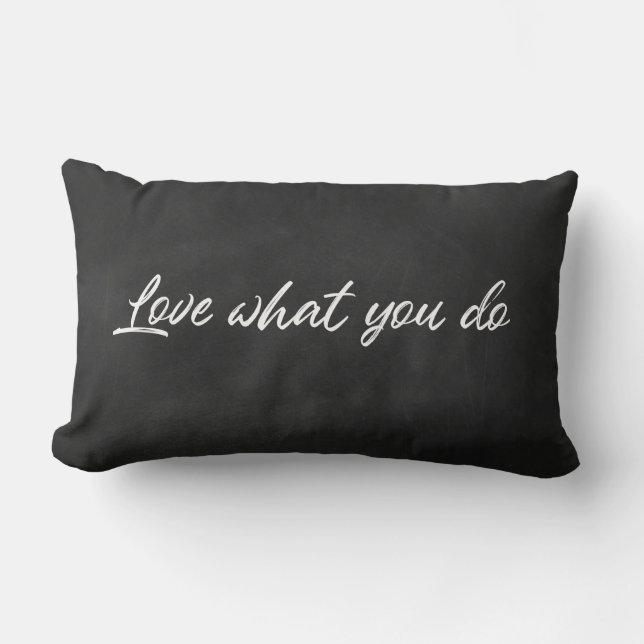 Inspirational Quote on black chalkboard Lumbar Cushion (Front)