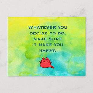 Inspirational Quote on Happiness Postcard