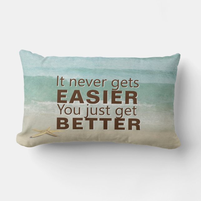 inspirational quote on watercolor lumbar cushion (Front)
