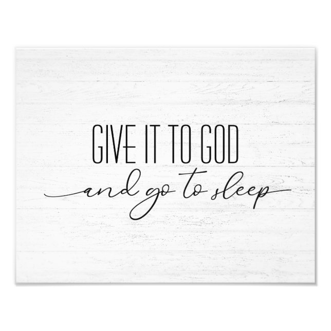 Inspirational Quote On Whitewashed Wood Photo Print (Front)