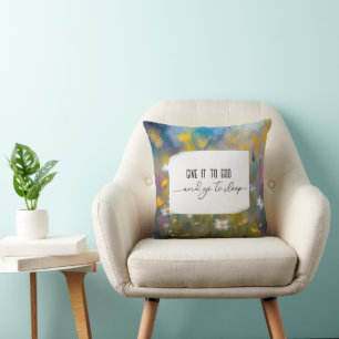 Inspirational Quote On Wildflowers Cushion