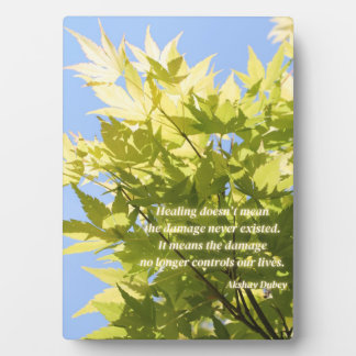 inspirational quote over nature photo -  plaque