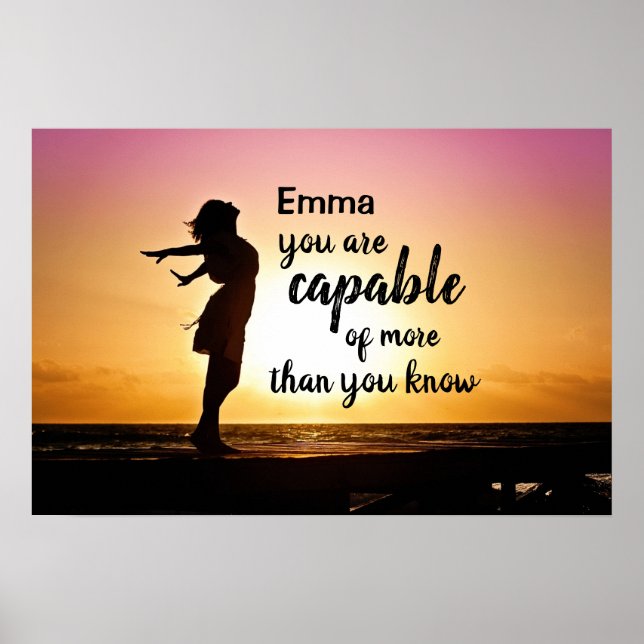 Inspirational Quote Personalised Name Capable Poster (Front)