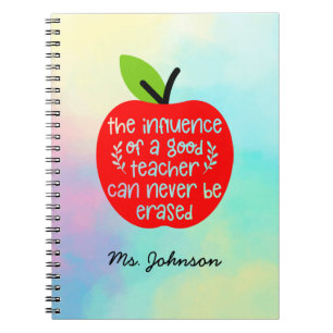 Inspirational Quote Personalised Teacher Apple Notebook