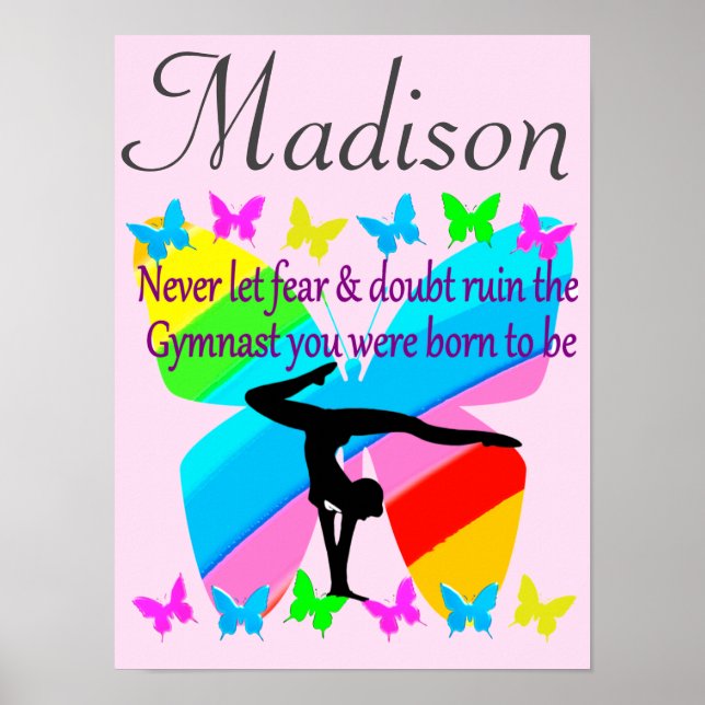 INSPIRATIONAL QUOTE PERSONALIZED GYMNASTICS POSTER (Front)