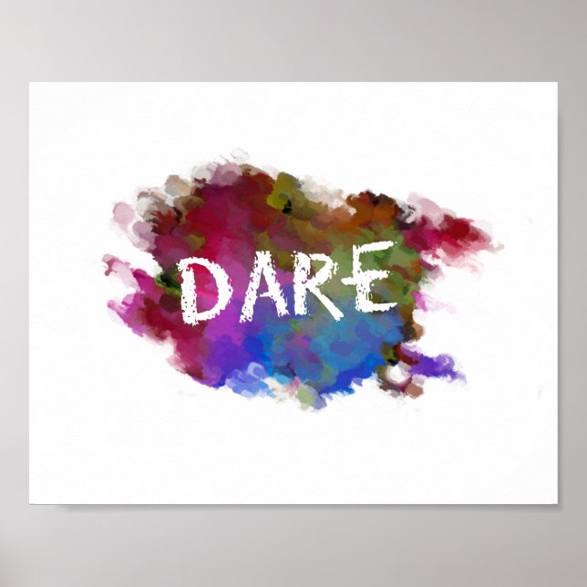 inspirational quote poster colourful paint strokes (Front)