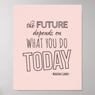 Inspirational Quote Poster The Future Pink Trend