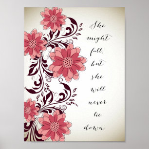 Inspirational Quote Poster - Won't Lie Down
