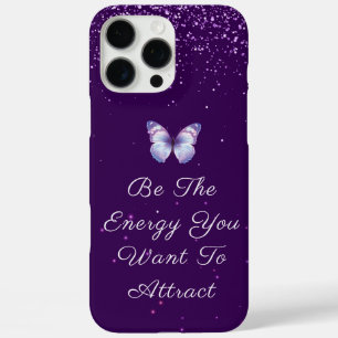 Inspirational Quote purple glitters butterfly  iPhone 16 Pro Max Case