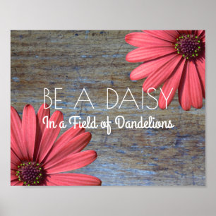 Inspirational Quote   Rustic Wood Be a Daisy Sign