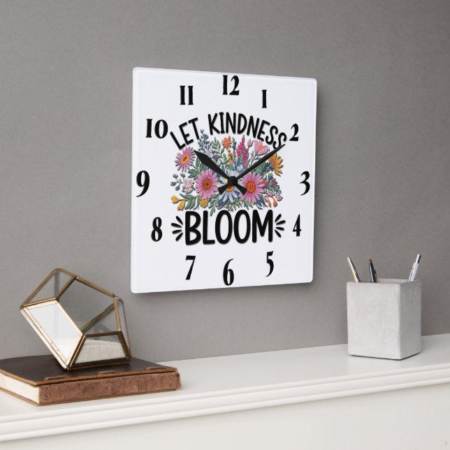 Inspirational Quote/Sayings/Flowers Square Wall Clock (Office)