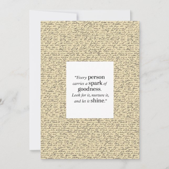 Inspirational Quote Script Pattern 5x7 Flat Card (Front)
