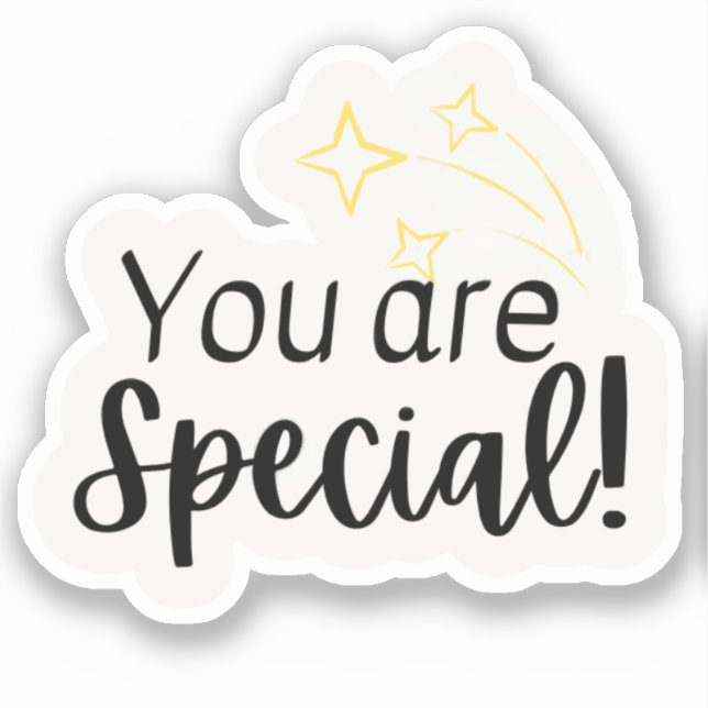 Inspirational quote sticker You Are Special (Front)