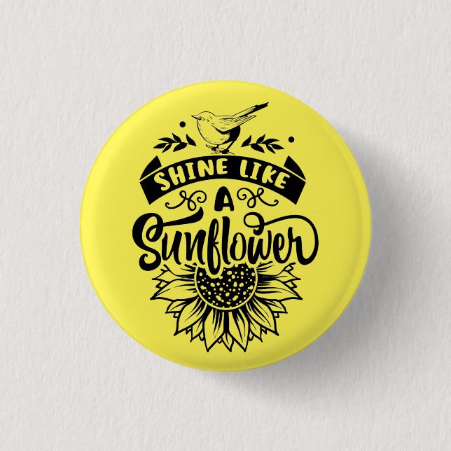 Inspirational Quote | Sunflower 3 Cm Round Badge (Front)